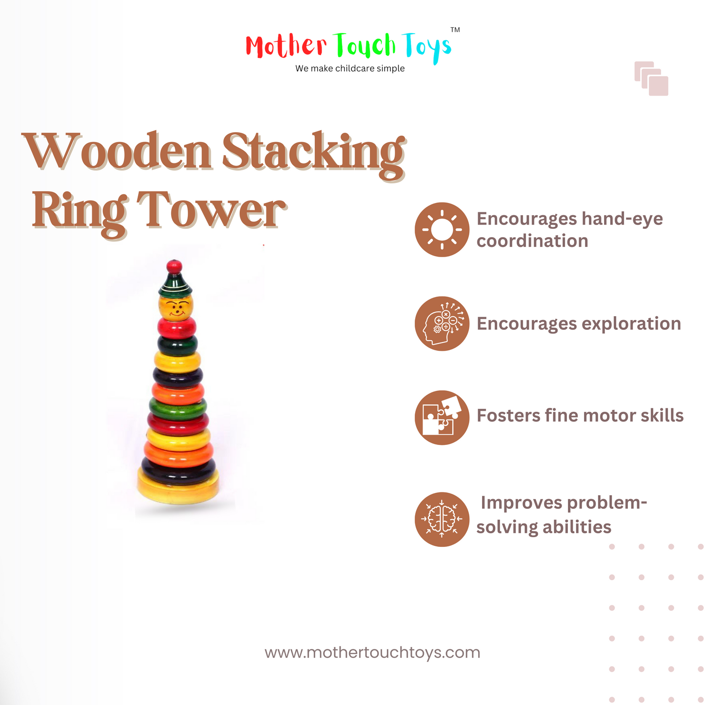 Wooden Stacking Ring Tower