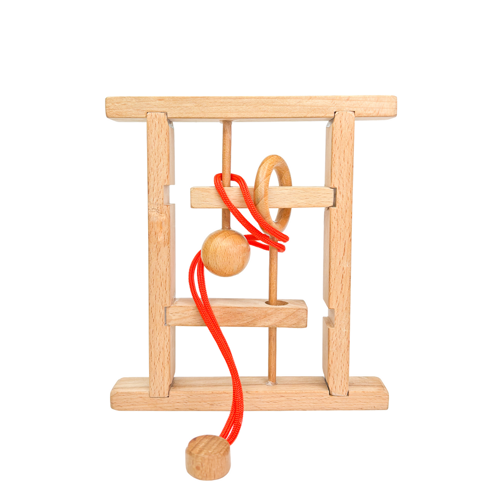 String Puzzle – Handcrafted Wooden Brain Teaser for Kids & Adults ...