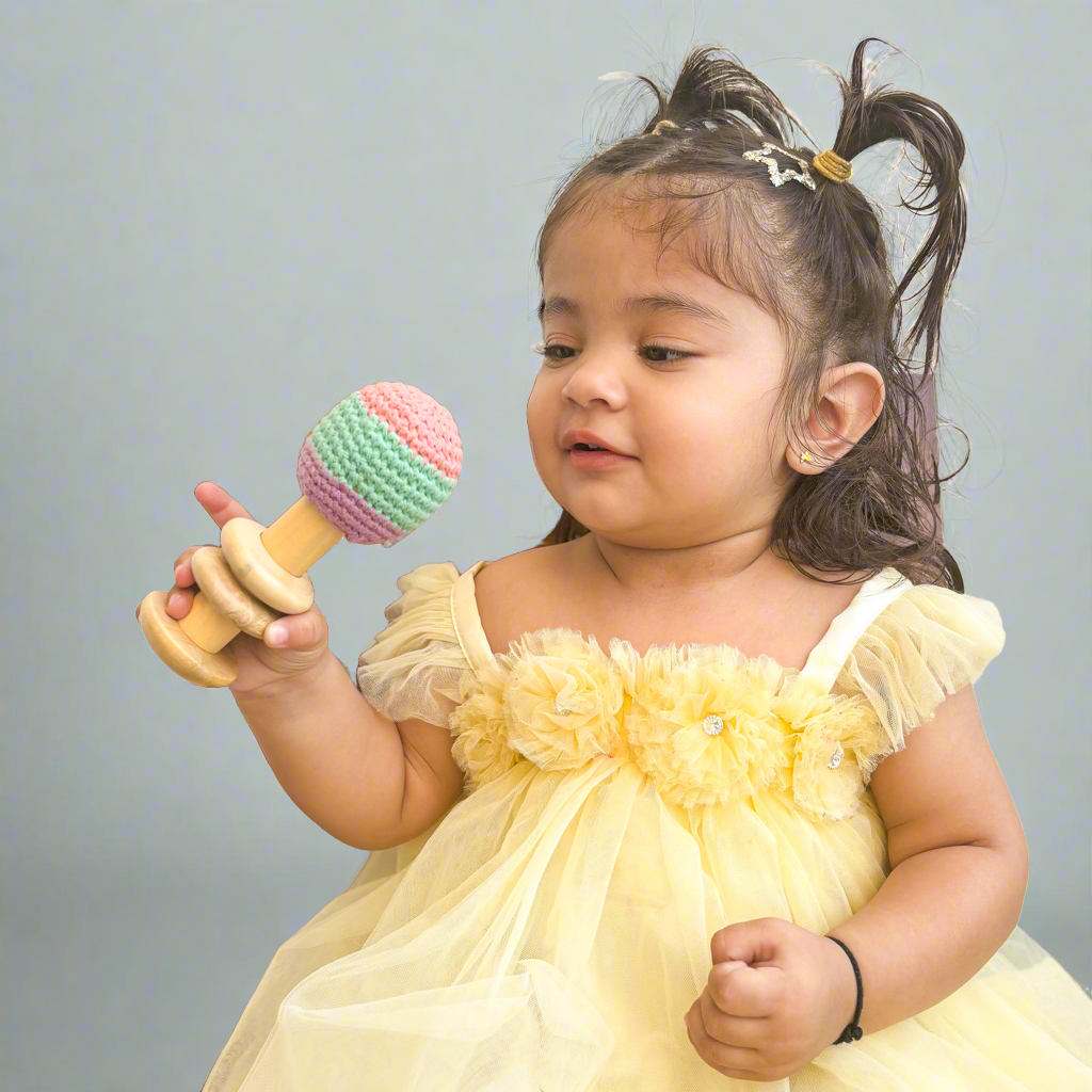 Mother Touch Toys - Soft Crochet Rattle: Sensory Play for Babies (Ages 0+)