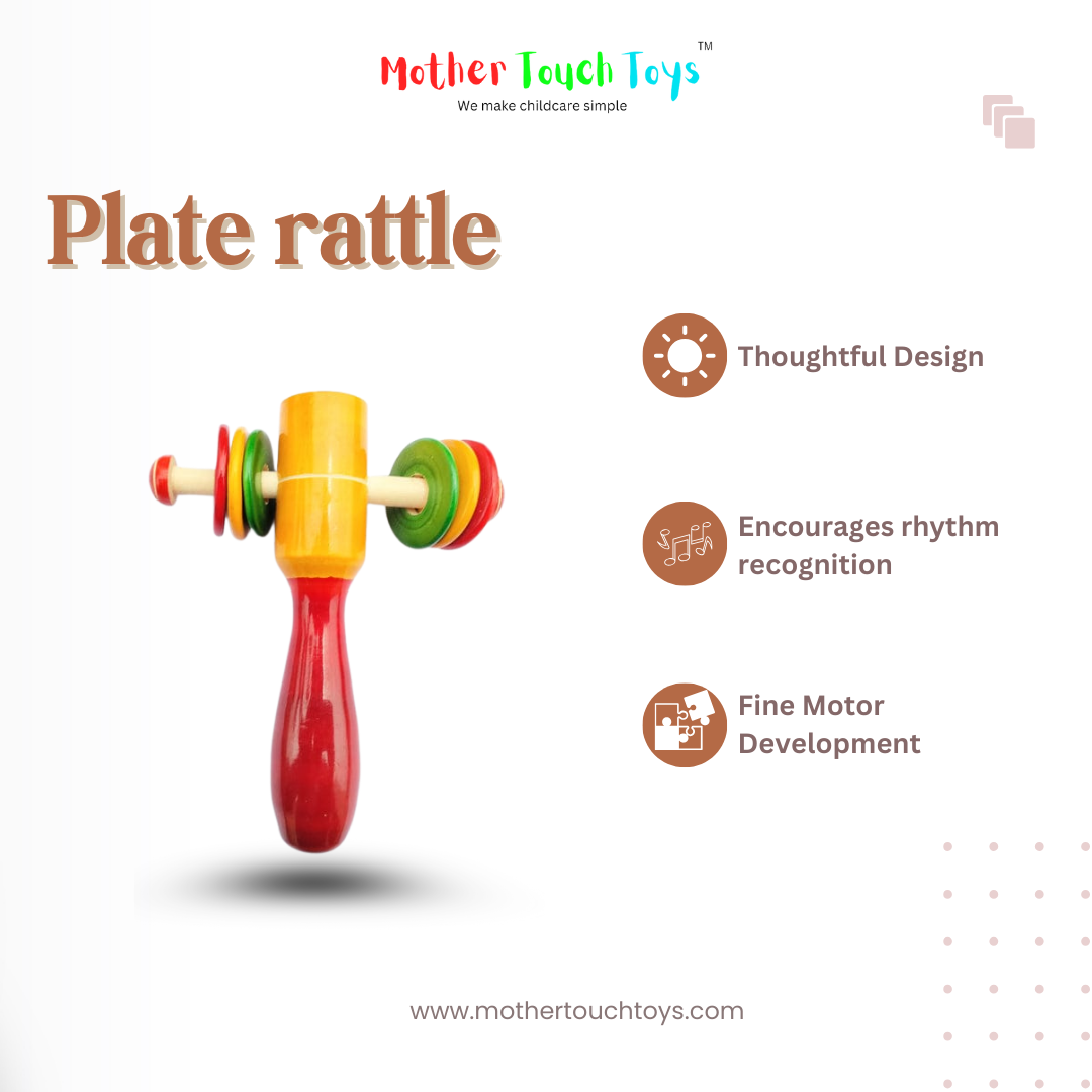 Wooden Baby Rattle Mother touch toys