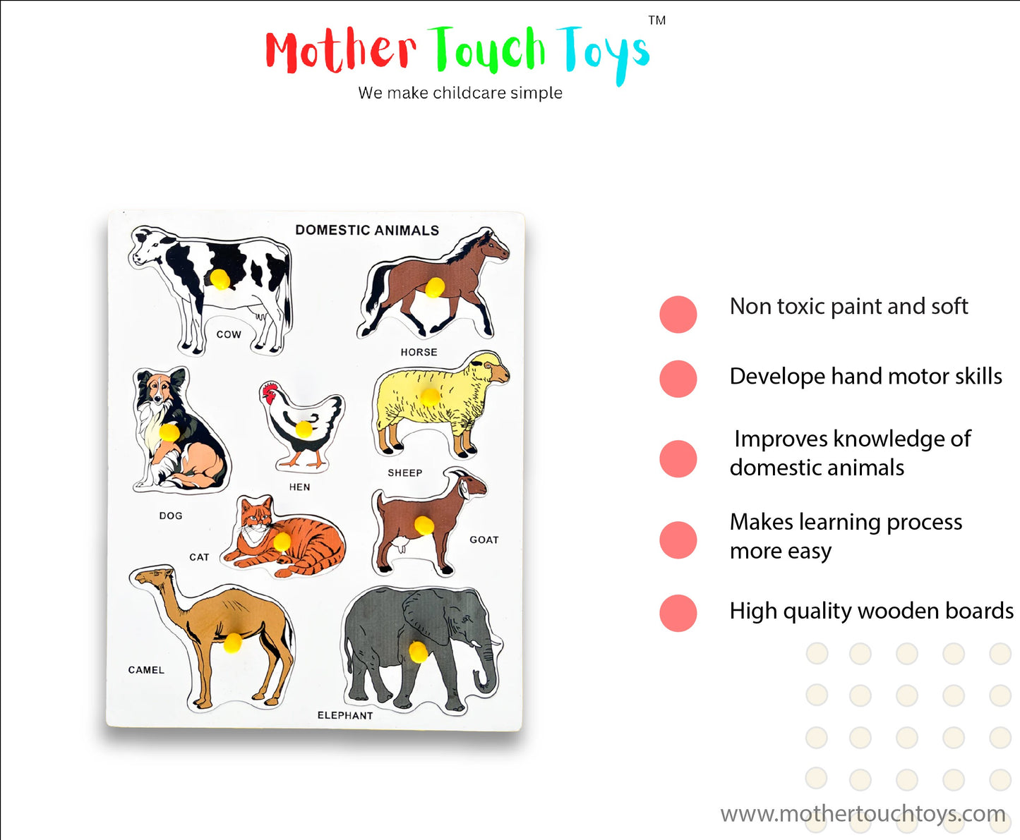Domestic Animals Board | Wooden Learning Educational Board for Kids