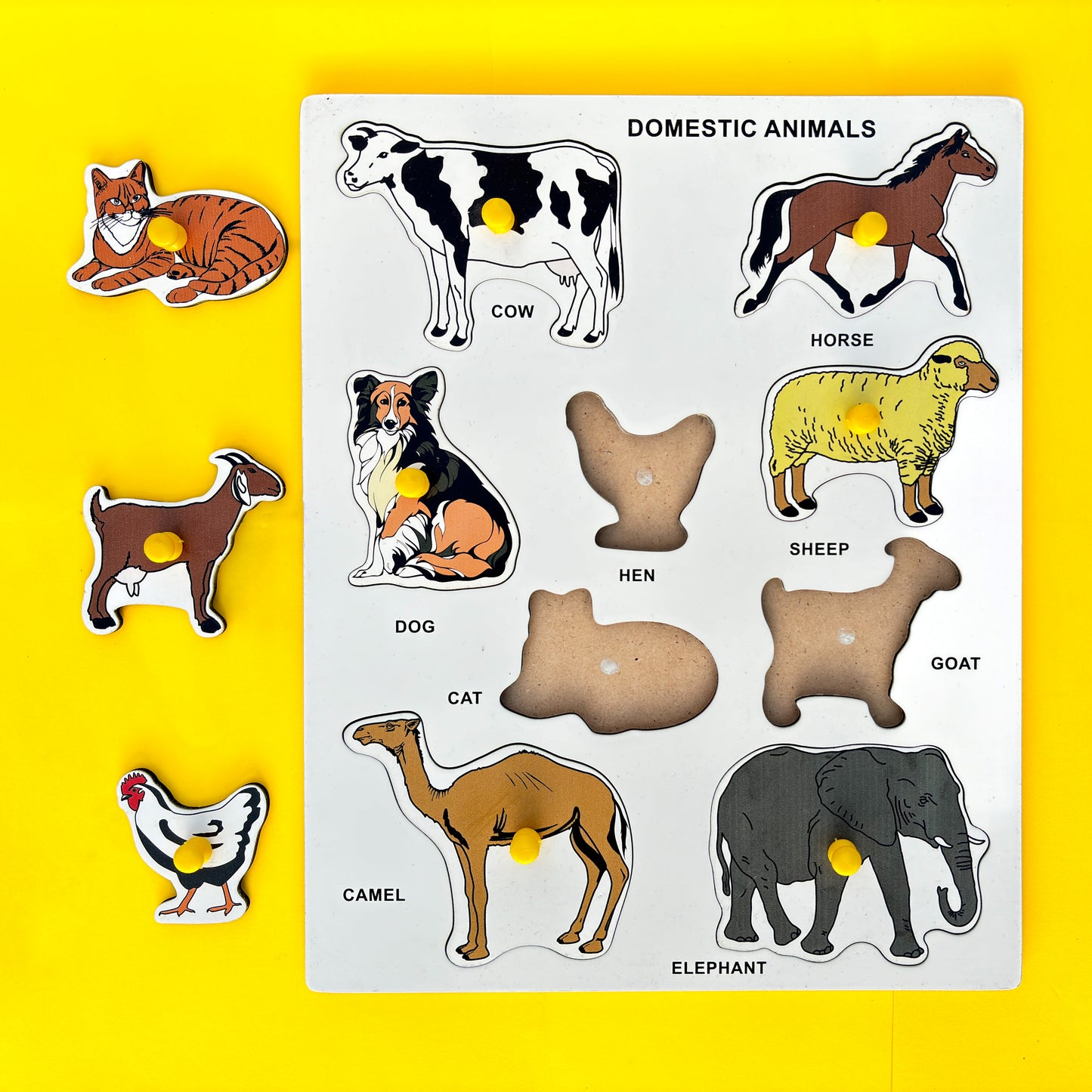 Domestic Animals Board | Wooden Learning Educational Board for Kids