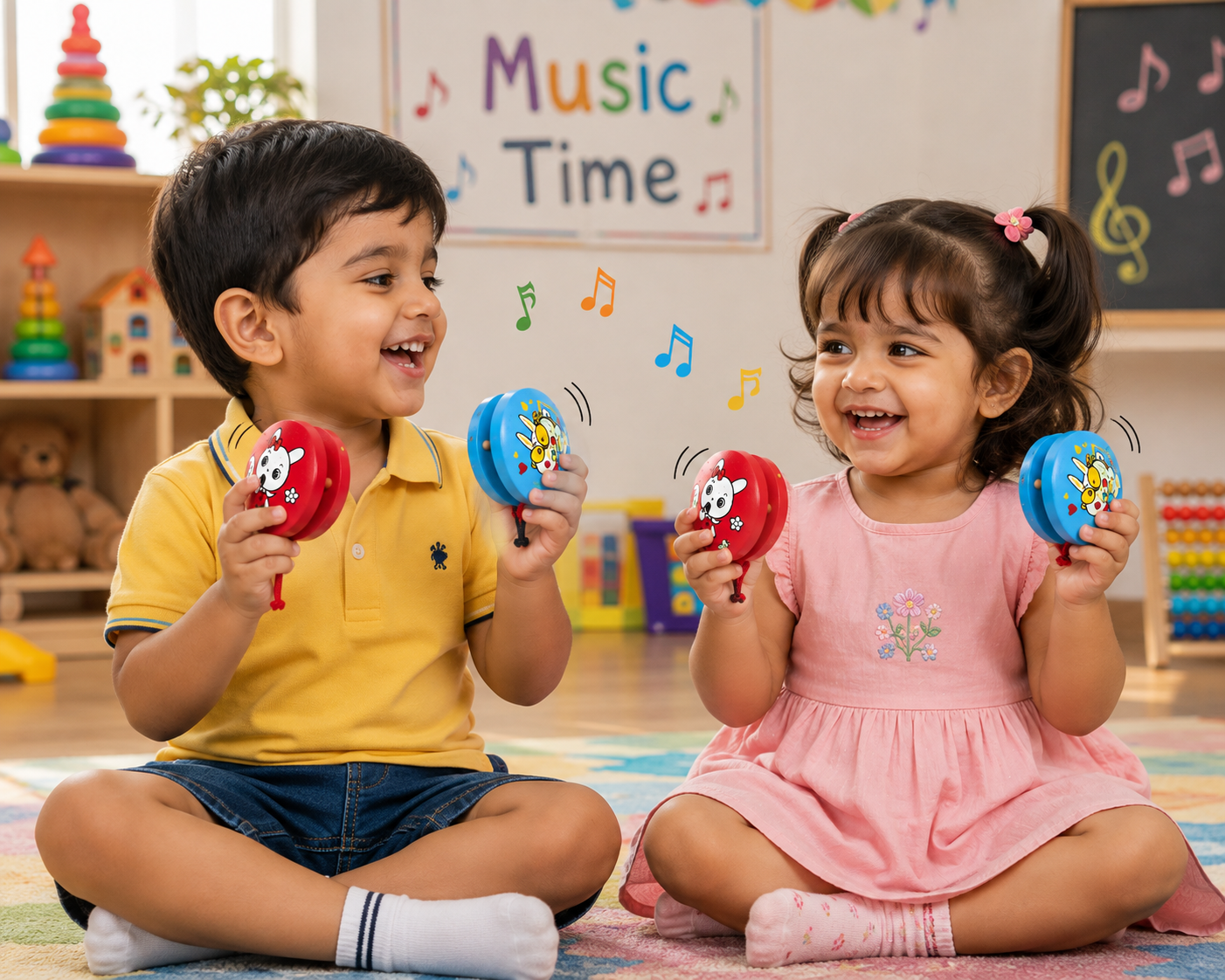 Wooden Musical Clappers for Kids ( Piar-1) | Mother Touch Toys