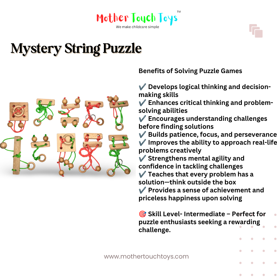 Mother Touch Toys Brain teaser rope puzzle set for Toddler