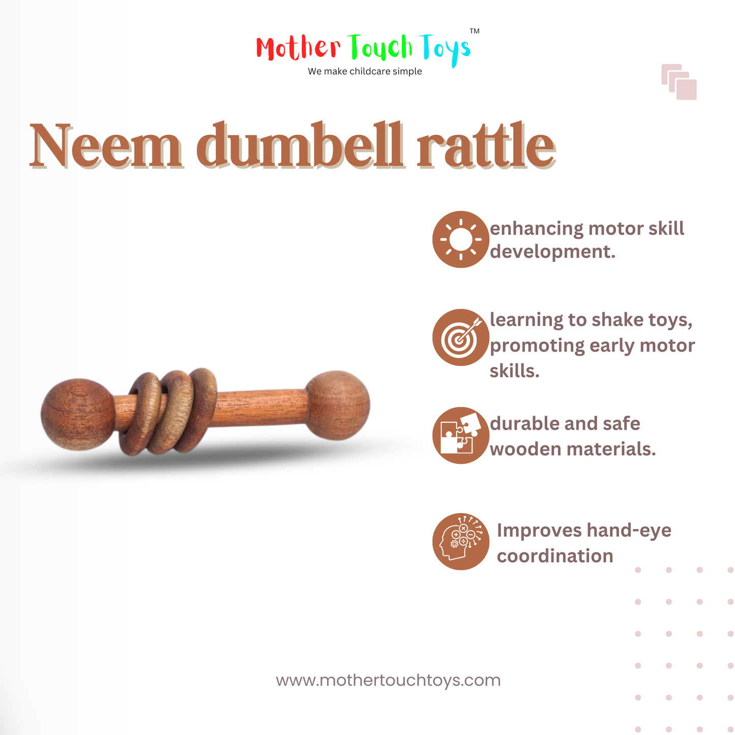 neem wood baby toy mother touch toys