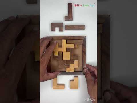 Square Jigsaw Puzzle – Wooden Brain Teaser for Kids 