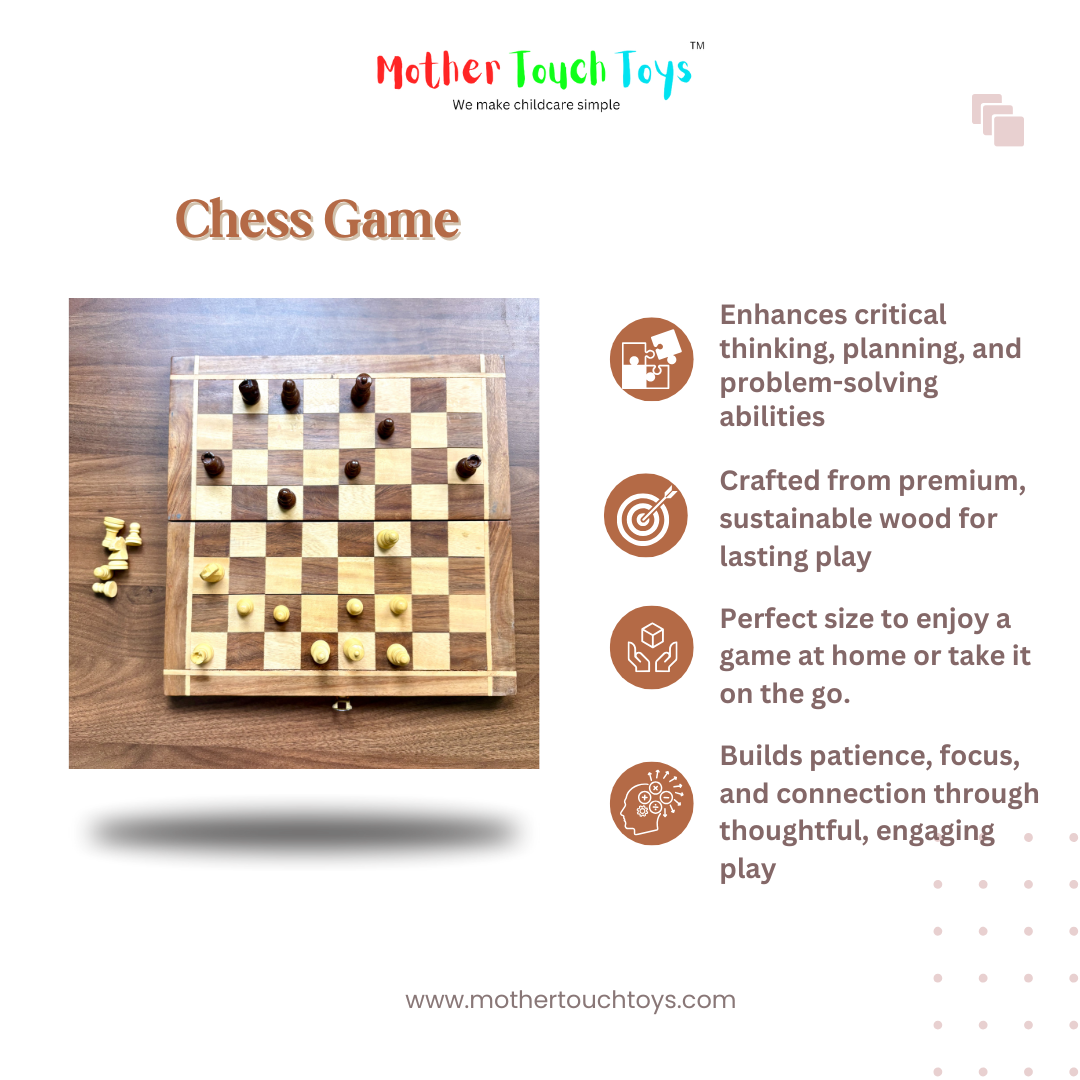 traditional wooden chess set by mother touch toys