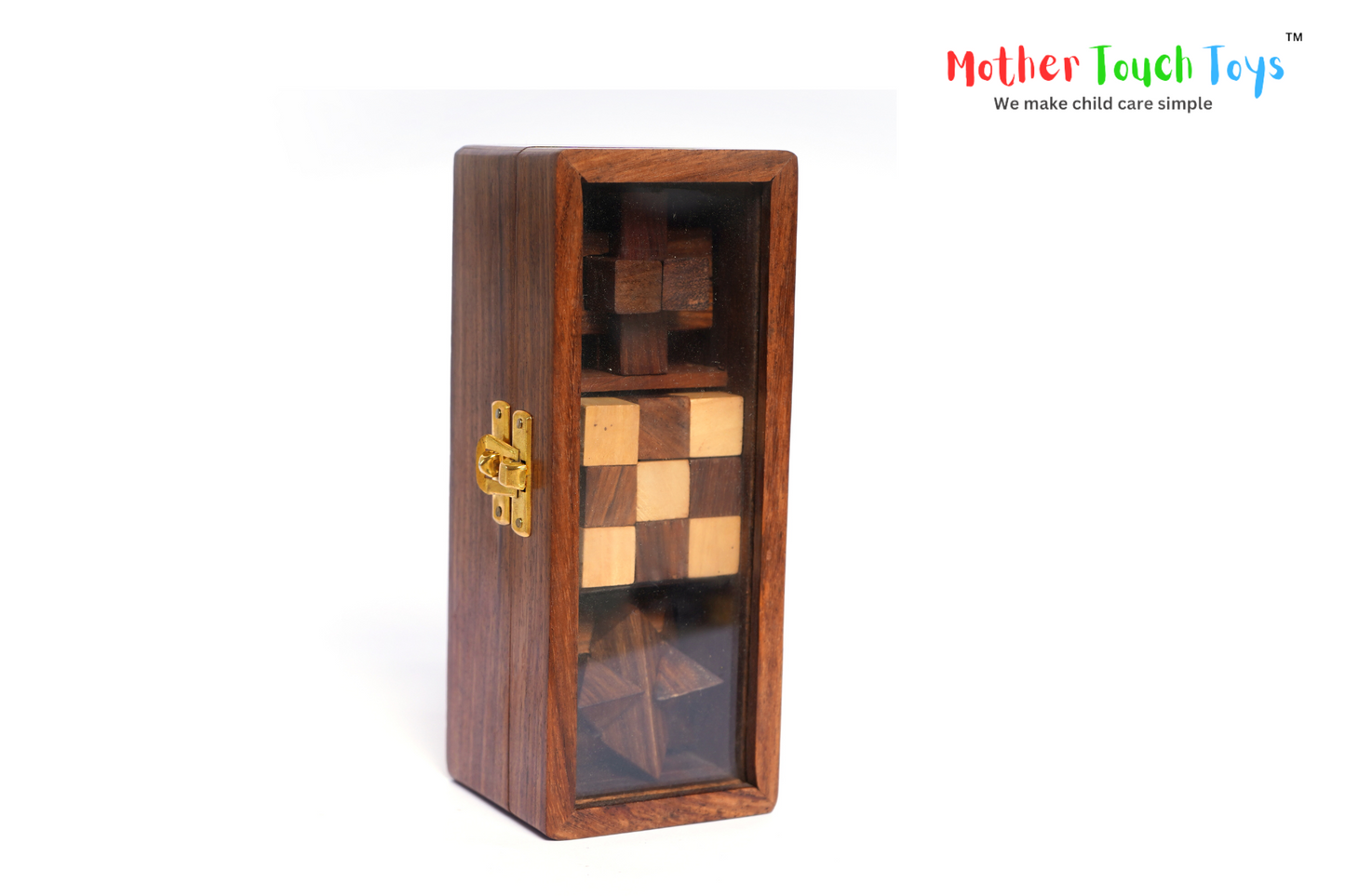 wooden brain teaser set mother touch toy