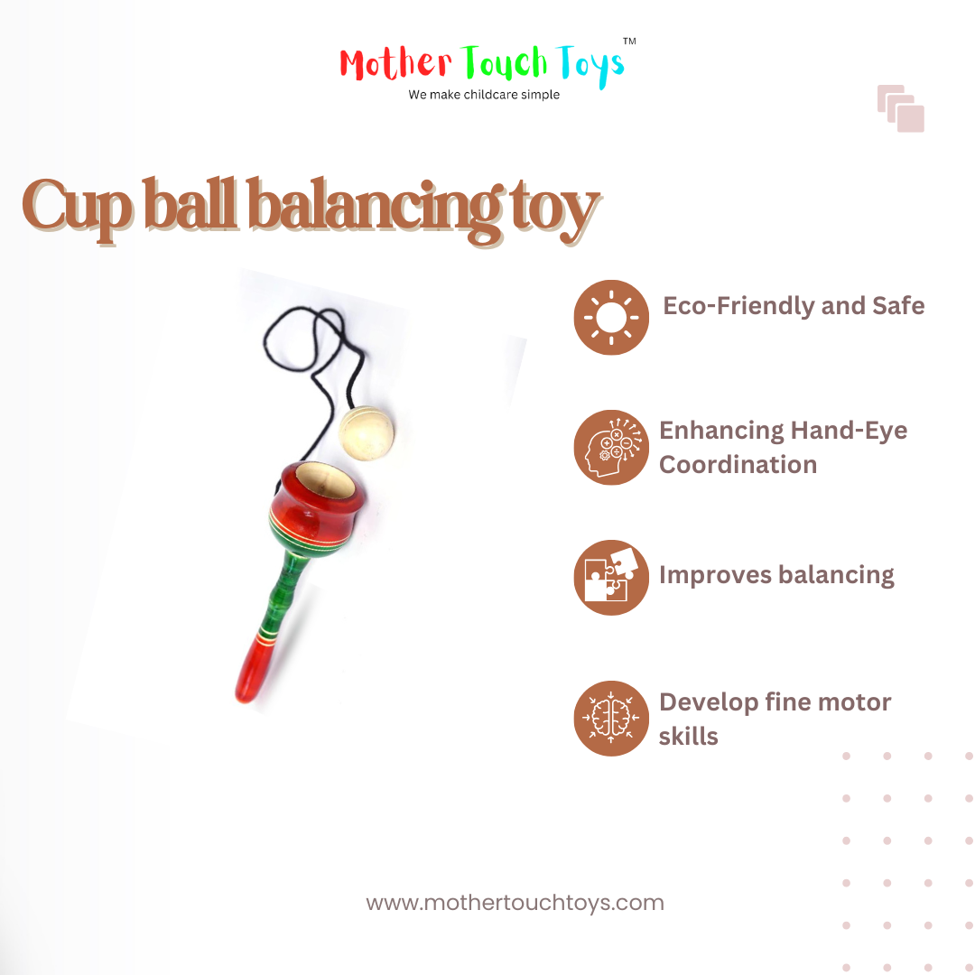 wooden cup ball toy for kids
