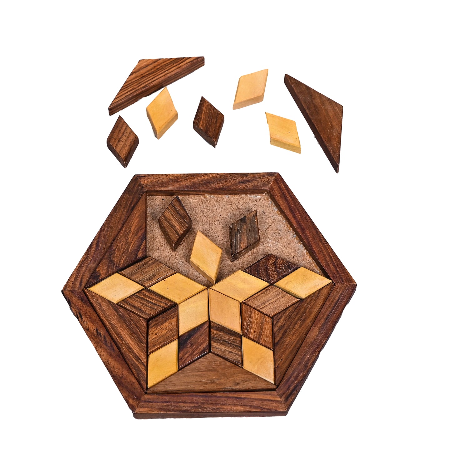 wooden hexagonal puzzle  mother touch toys