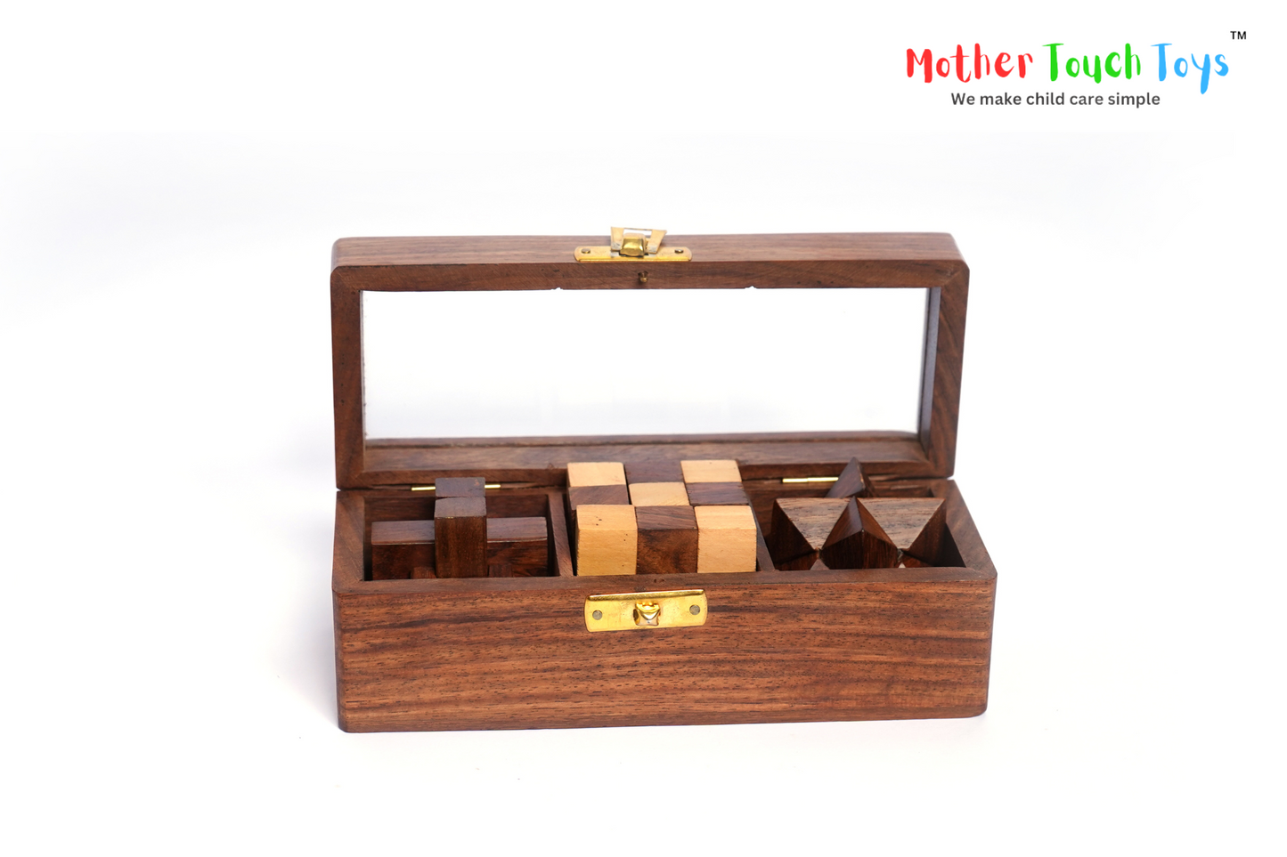 wooden puzzle set mother touch toys