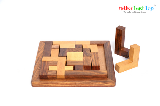 wooden square frame puzzle